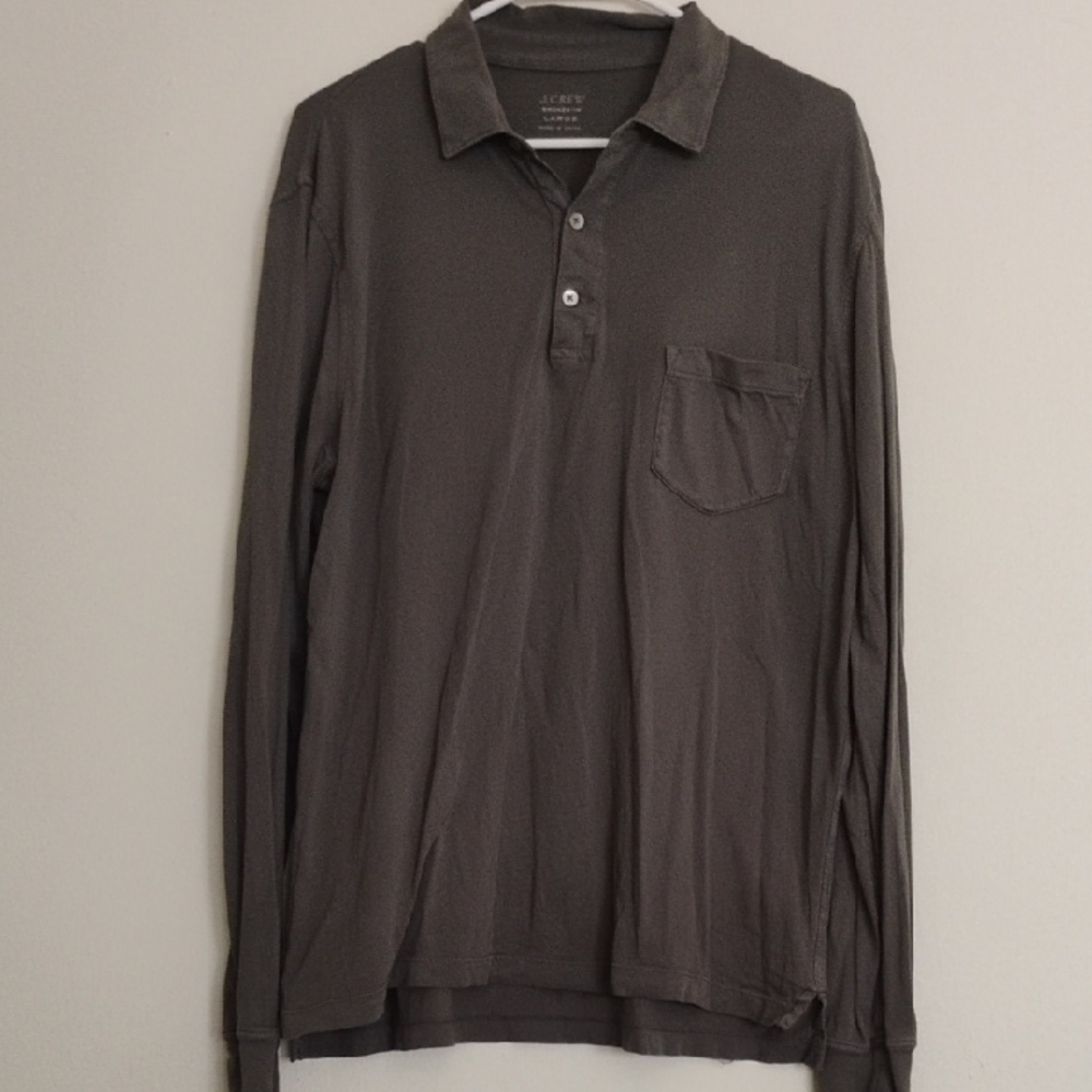 J. Crew Gray Long Sleeve  Soft Casual Fit Size Large